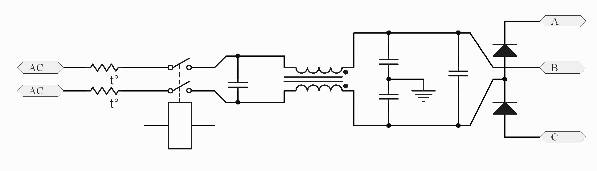 Figure J - EMI filter and voltage doubler
